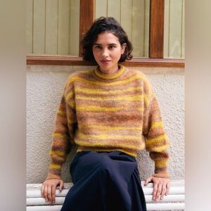 Surprise Paris Mohair Mary Sweater Pullover in Autumn Stripes